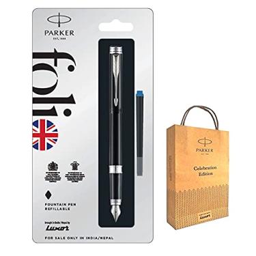 Imagem de Caneta Tinteiro Parker Folio Preto CT Ponta Fina