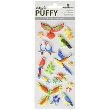 Imagem de Paper House Productions STP-0081E Adesivos fofos, pássaros tropicais, pacote com 3