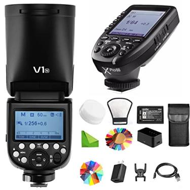 Imagem de GODOX Flash V1 V1-N para Nikon Flash Speedlite com gatilho Xpro-N, 76Ws 2.4G TTL Round Head, 1/8000 HSS, 480 Full Power Shots, 1.5s Recycle Time, 2600mAh Lithium Battery