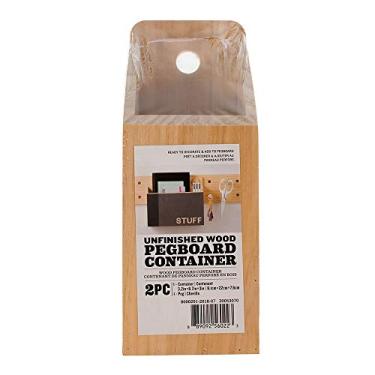 Imagem de Personalize seu próprio sistema pessoal de pegboard - Prateleiras de parede exclusivas - Armazenamento de parede DIY - Madeira inacabada/natural - prateleiras, recipientes, bandejas, cavadores, anéis e kits