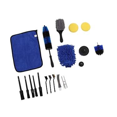 Imagem de Kit de escova de detalhes de carro, ferramenta de pneu de roda de luva de lavagem macia para para-choque para motor para painel Um conjunto