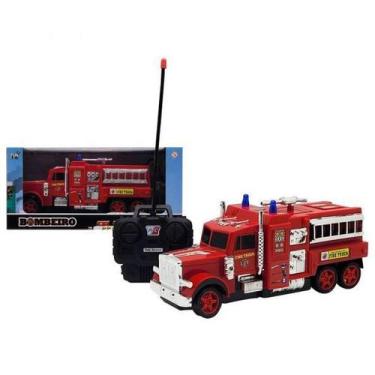 Caminhão de Brinquedo Bombeiros Controle Remoto com 6 Funções +