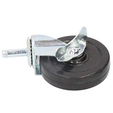 Imagem de ASHATA Roda de borracha de 4 polegadas 75 kg Roda de rodízio de mola com carga de 75 kg Roda de rodízio de portão com mola de rotação de 360 graus (branco)
