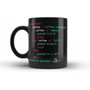 Imagem de Caneca Preta Programador (a) Com Seu Nome Estilo da decoração:Com nome