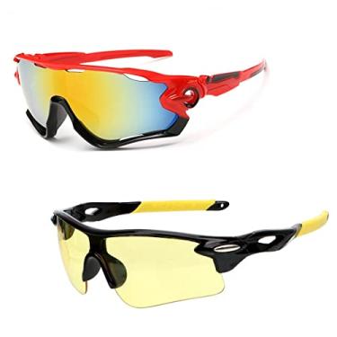 Imagem de Kit 2 Óculos Esportivo Ciclismo Espelhado + Lentes Amarelas