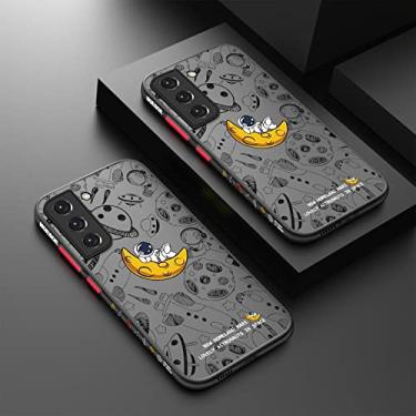 Imagem de Estojo fosco astronauta para Samsung S22 Ultra S21 S20 FE A52 A53 A72 A12 A52s A51 A71 Capa de telefone rígido acrílico à prova de choque, preto, para Samsung S20 FE