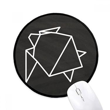 Imagem de DIYthinker Tapete de mouse abstrato origami forma geométrica tartaruga desktop escritório tapete redondo para computador