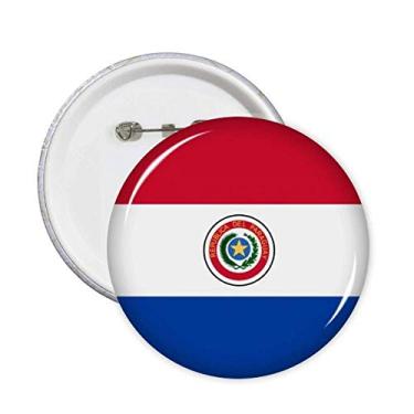 Imagem de Broche de bandeira nacional do Paraguai da América do Sul Emblema de botão para decoração 5 peças