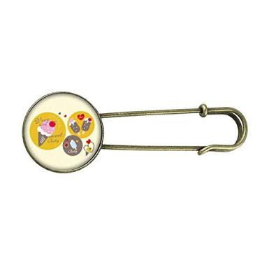Imagem de Broche de metal retrô cereja picolé doce sorvete de coração broche de cereja