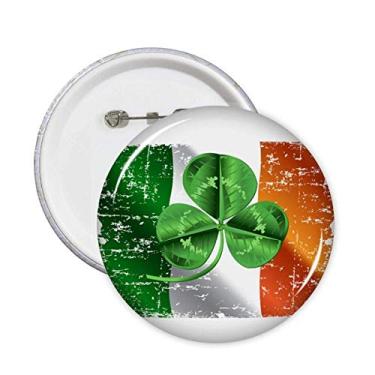 Imagem de Broche verde com bandeira nacional de trevo da Irlanda com broches e emblema para decoração de acessórios, 5 peças