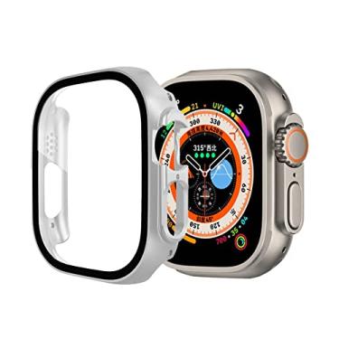 Imagem de Case Capa com Pelicula de Vidro LTIMPORTS, compativel com Apple Watch Ultra 49mm e Apple Watch Ultra 2 49mm(Prata)