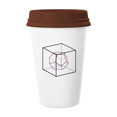 Imagem de Cubo Combinatório Matemático Geométrico Espaço Caneca Café Copo Cerâmica Copo Tampa