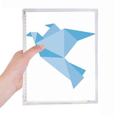 Imagem de Caderno de folhas soltas com estampa de pombo azul abstrato Origami