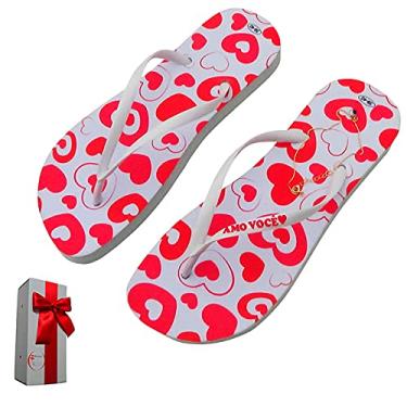 Imagem de kIT Chinelo Feminino AMO VOCÊ + TORNOZELEIRA + CAIXA DE PRESENTE! Unicos c/dedicatoria para presentear!