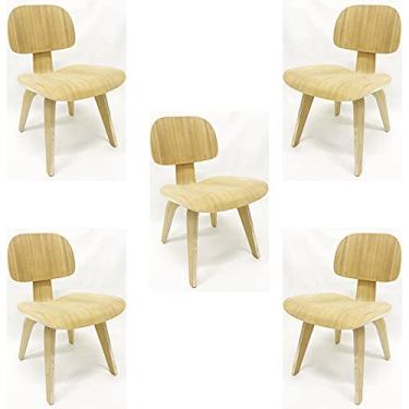 Imagem de Kit 5 Cadeiras Charles Eames LCW madeira clara - Poltronas do Sul