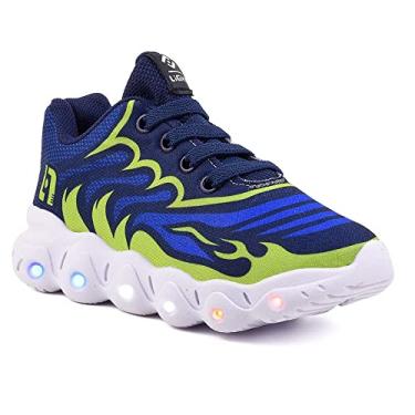 Imagem de Tenis Infantil De Led Elastico Calce Facil Masculino LIGHT Cor:Verde;Tamanho:26