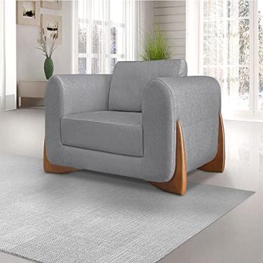 Imagem de Poltrona Estofada Decorada Sala Quarto Escritório Leitura Balenza (CINZA)