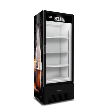 Imagem de Cervejeira e Expositor Vertical Metalfrio VN50AH 220V 572 litros Porta de Vidro Adesivada Cerveja Gelada Optima