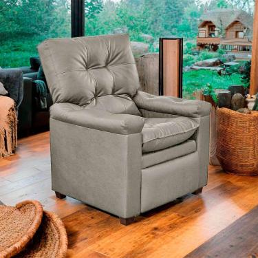 Imagem de Poltrona do Papai Reclinável Imperador Couro Facto Bege Areia - SOFA STORE