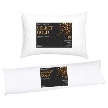 Imagem de Kit Travesseiro de Corpo Select Gold + Travesseiro Select Gold Padrão 100% Algodão Percal