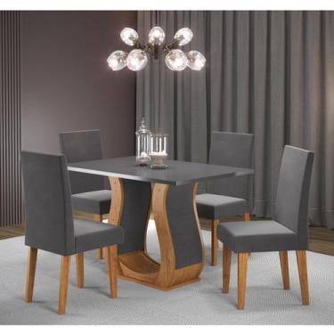 Imagem de Conjunto Sala De Jantar Mesa Criare Com 4 Cadeiras Vênus Mel/Cinza Bri
