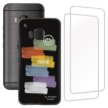 Imagem de Zuitop Capa protetora HTC One M9 (5 polegadas) com 2 unidades de película de vidro temperado, para HTC M9 Slim Soft Silica Gel TPU.