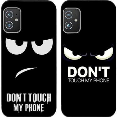Imagem de 2 peças Anger Don't Touch My Phone TPU gel silicone capa traseira para celular Asus Zenfone 8/9/10 (Asus Zenfone 8)