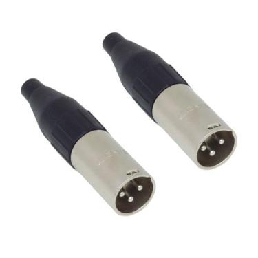Imagem de Kit 2 conector plug santo angelo xlr macho linha 3p sa2x
