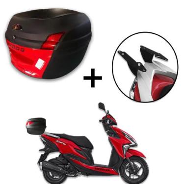 Imagem de Baú De 34 Litros + Suporte Baú Superior Elite 125 - AWA, Vermelho