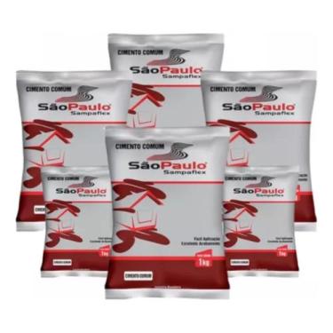 Imagem de Kit Com 10 Cimento Comum Cinza Saco 1kg Sampaflex
