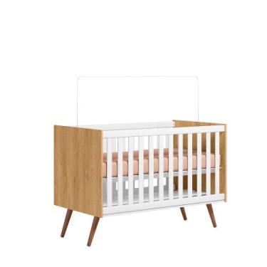 Imagem de Berço Mini Cama Q Encanto Retrô Freijo/Branco 3820 - Qmovi - LM DECOR