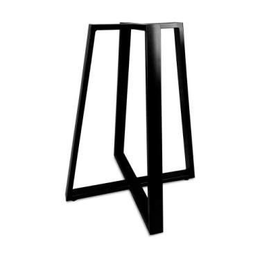 Imagem de Base De Mesa Gizé Tampos Pedra Vidro Madeira De 1m - Loja da Isa, Pret