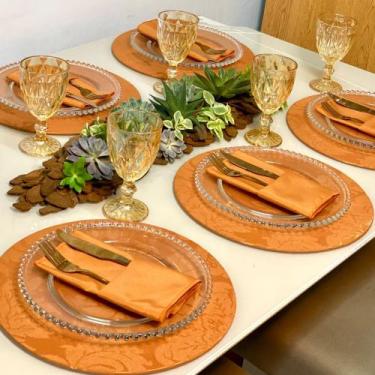 Imagem de Kit Sousplat com Guardanapos Jacquard  - MUMUDECOR, 149 TERRACOTA , 4 
