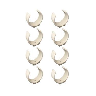 Imagem de Kit 8 Abraçadeira Impacto Cano Tubo 100Mm 4'' Branca Estrela