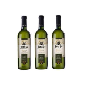 Imagem de Kit Vinho Jota Pe Branco Suave Casa Perini 750ml 3 unidades