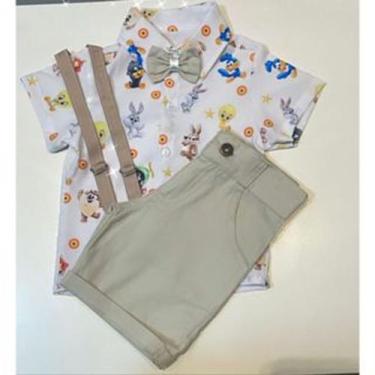 Imagem de Conjunto Menina Infantil Luxo Temático Looney Tunes Baby + Bermuda Cin