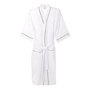 Imagem de Roupão de Banho Briza Atoalhado Adulto c/ Viés 100% Algodão Manga Curt