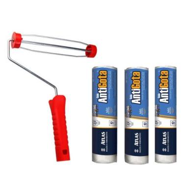 Imagem de Kit Pintura Rolo Antigotas Original 23cm 4 Peças Atlas 