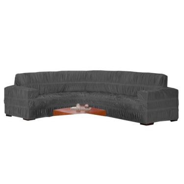 Imagem de Capa de Sofá De Canto Elasticada em Malha Gel  Para 5 ou 6 Lugares Cin