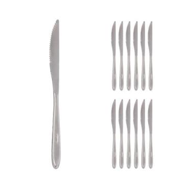 Imagem de Kit 12 Facas de Churrasco Mesa Premium Aço Inox Restaurante Buffet Cas
