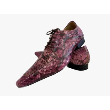 Imagem de Sapato Masculino Italiano Em Couro Vinho Executivo Cobra Ref: D669 - A