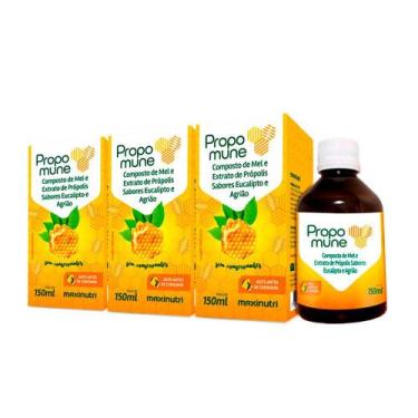Imagem de Kit 3 Propomune Xarope Própolis Eucalipto 150 ml Maxinutri