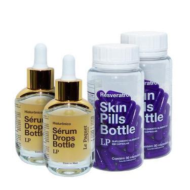 Imagem de Kit Anti-idade 2 Sérum Hialurônico Bottle + 2 Resveratrol Pills - Le P
