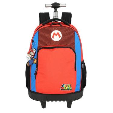 Imagem de Mochila rodinhas grande menino bolsa reforçada super mario - Luxcel, V