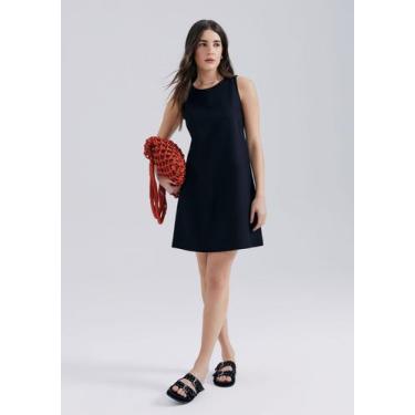 Imagem de Vestido Curto Em Viscose - Hering, M, Preto