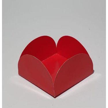 Imagem de Forminha 4 Pétalas Vermelho com 50 Unidades 3,5x3,5 - Candy