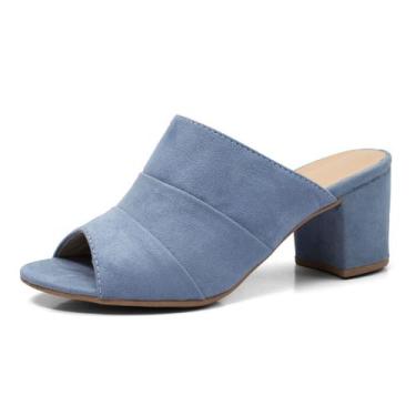 Imagem de Sandália Feminina Tamanco Salto 6cm Grosso Botinha Colors Moda Atempor