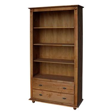 Imagem de Estante de Madeira Antique com 3 Prateleiras e 2 Gavetas - 202 - Meyer