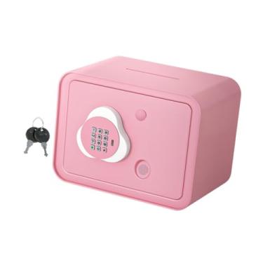 Imagem de simhoa Cofrinho com senha e impressão digital, presente educacional para feriados, moedas, brinquedo, cofrinho para o Halloween, ação de Graças, Rosa