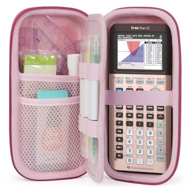 Imagem de ZUJFPL Capa rígida de EVA compatível com Texas Instruments TI-Nspire CX II/TI-NSPIRE CX-II CAS, capa portátil para calculadora gráfica colorida TI-84 Plus/TI-84 Plus CE/TI-83 Plus/TI-85/TI-89